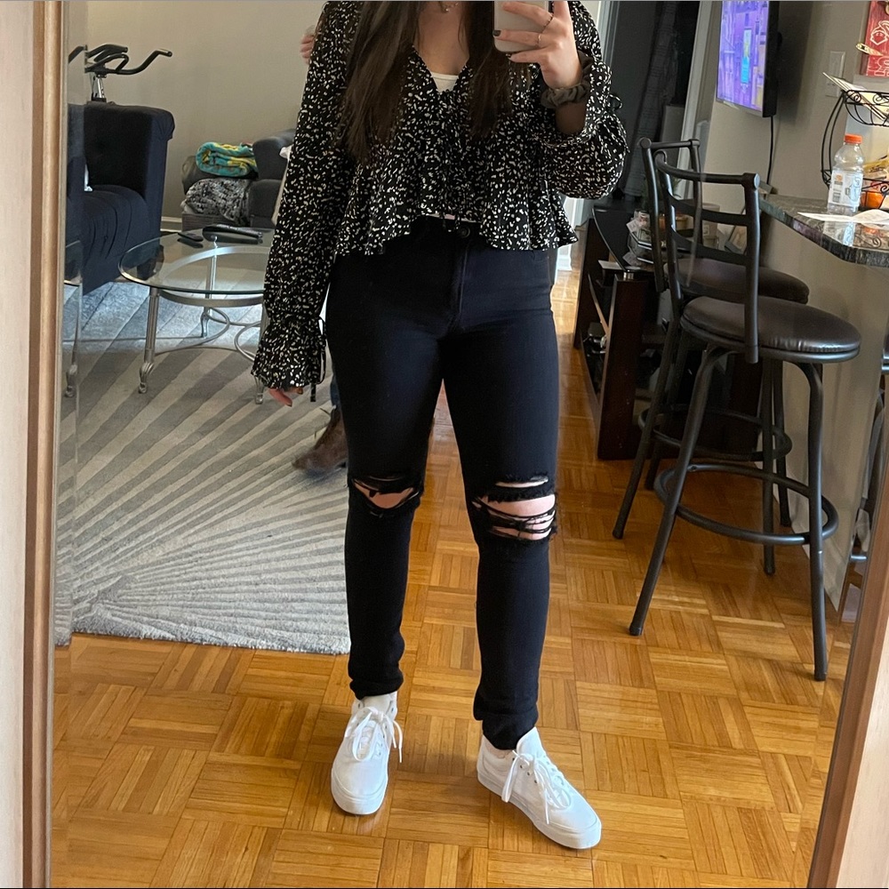 Express Black Ripped Jeans